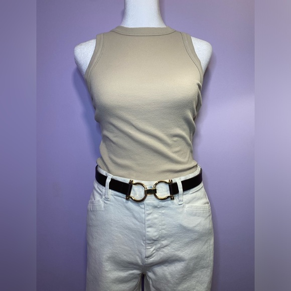 ⭐️BOGO⭐️ Ann Taylor Factory off white high-waisted, wide-leg, cropped jeans - Picture 2 of 11